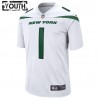 Lasten New York Jets NFL Pelipaita Zach Wilson 1 Nike Valkoinen 2021 NFL Draft